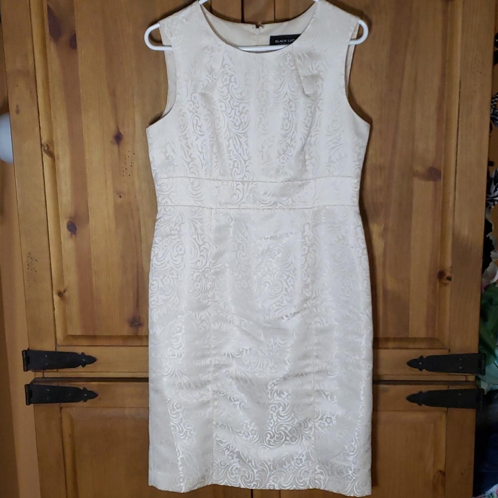 Black Label By Evan Piccone Ivory Shimmer Dress